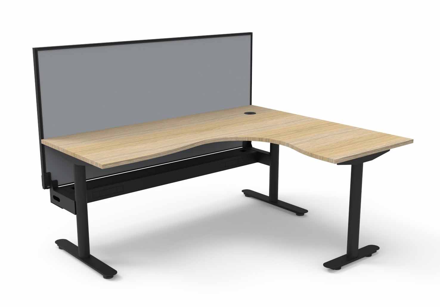 Halo Static Corner Workstation - With Screen